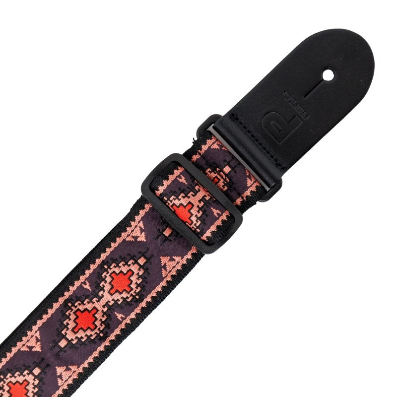 Profile - Black & Red Woven Guitar Strap #PGS-JW-6010-BKRD