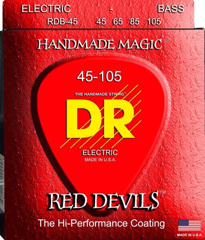 DR - Red Devils Coated Bass Strings, Medium (45-105) #RDB-45