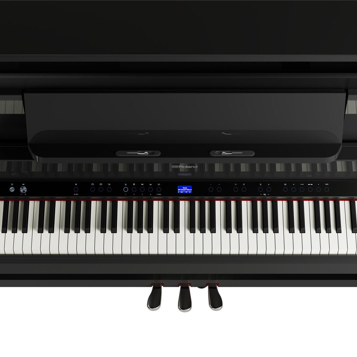Roland - LX-9 Upright Digital Piano - Polished Ebony Controls