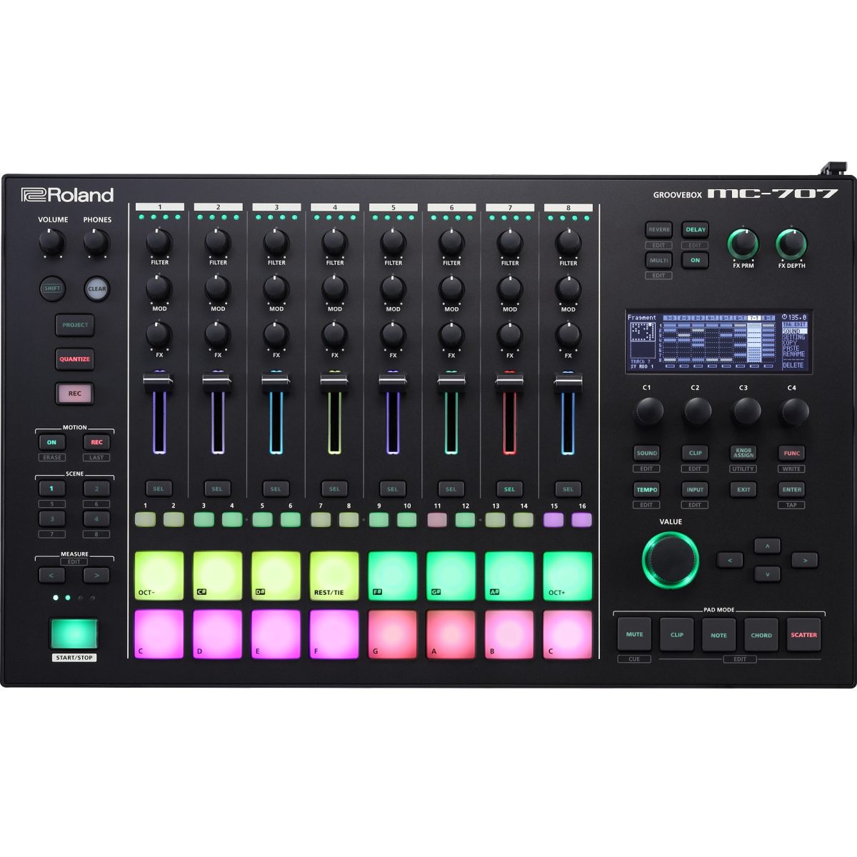 Roland MC707 Groovebox top