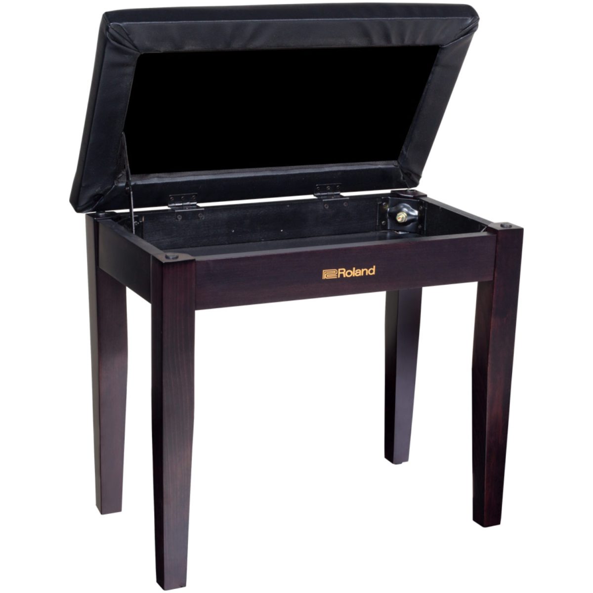 Roland - Piano Bench with Storage Compartment - Rosewood - RPB100RW-open
