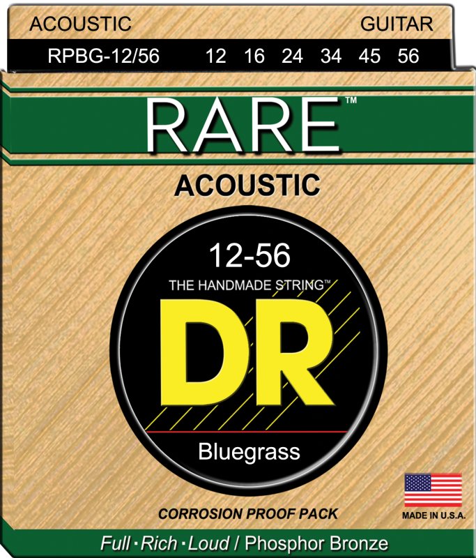 DR - Rare Acoustic Guitar Strings, Bluegrass (12-56) #RPBG-12/56