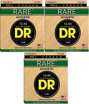 DR - Rare Acoustic Guitar Strings, Light (12-54) (3 Pack) #RPM-12-3PK