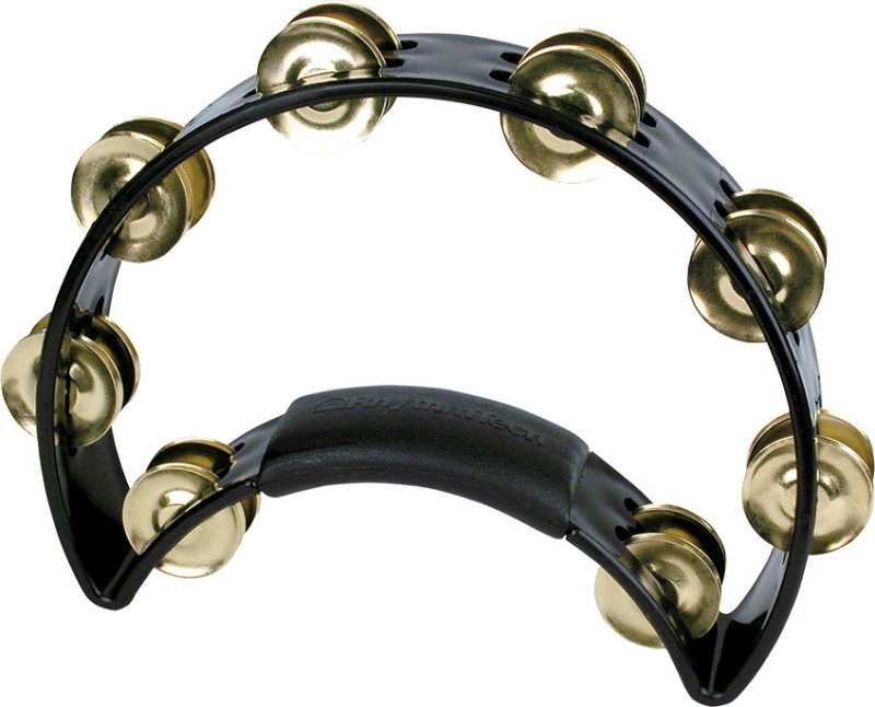 Rhythm Tech - RT1011 Black with Brass Jingles Tambourine #RT1011