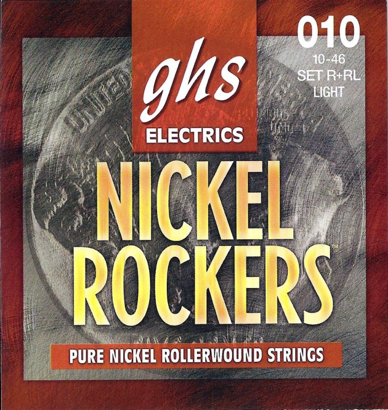 GHS - Nickel Rockers, Rollerwound Pure Nickel Electric Guitar Strings - Light (.010-.046) #R+RL