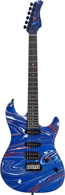 Sire - Sire S7 SW Double-Cut Electric Guitar with LC Super HSS Pickups, Blue Swirl #S7-SW-BLUESWIRL