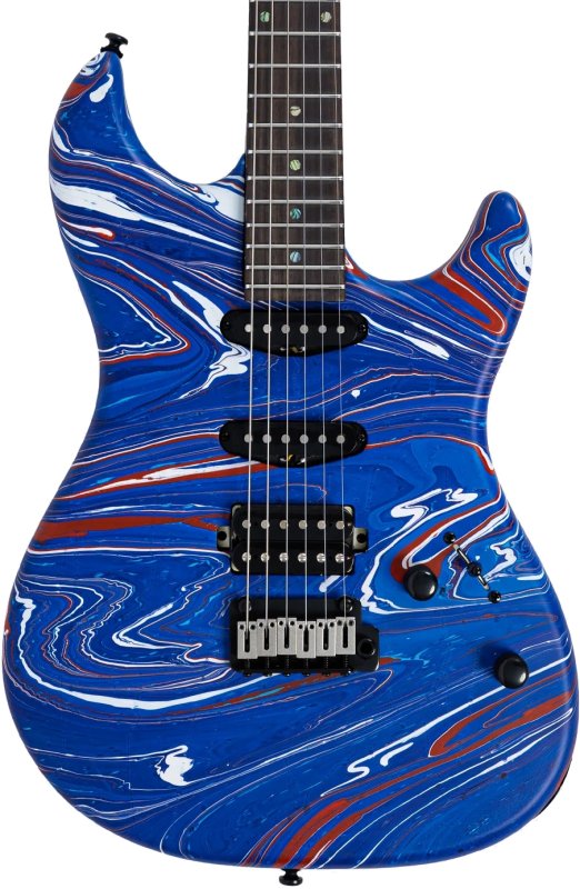 Sire - Sire S7 SW Double-Cut Electric Guitar with LC Super HSS Pickups, Blue Swirl #S7-SW-BLUESWIRL