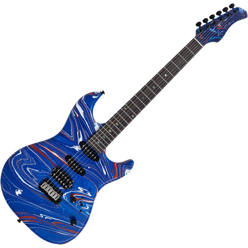 Sire - Sire S7 SW Double-Cut Electric Guitar with LC Super HSS Pickups, Blue Swirl #S7-SW-BLUESWIRL
