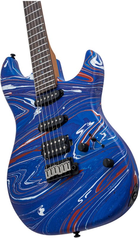 Sire - Sire S7 SW Double-Cut Electric Guitar with LC Super HSS Pickups, Blue Swirl #S7-SW-BLUESWIRL