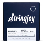 Stringjoy - Baritone Balanced Super Light Gauge (12-58) Nickel Wound Electric Guitar Strings #SJ-BAL12B