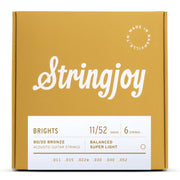 Stringjoy - Super Light Gauge (11-52) 80/20 Bronze Acoustic Guitar Strings #SJ-BB1152