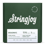 Stringjoy - Heavy Bottom Super Light Gauge (9-46) Pure Nickel Electric Guitar Strings #SJ-BR0946