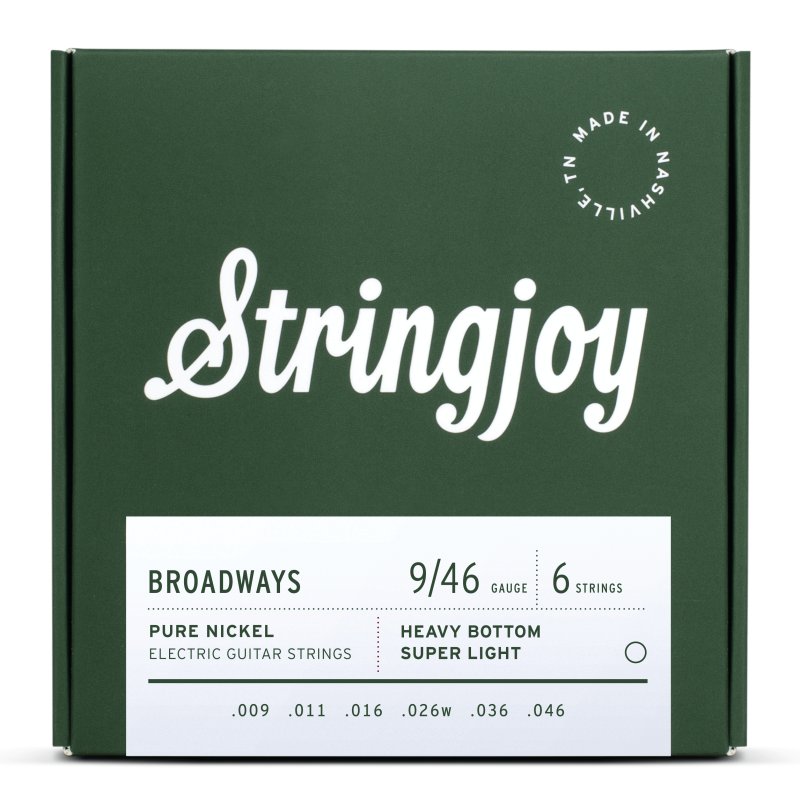 Stringjoy - Heavy Bottom Super Light Gauge (9-46) Pure Nickel Electric Guitar Strings #SJ-BR0946