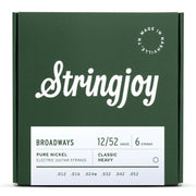 Stringjoy - Classic Heavy Gauge (12-52) Pure Nickel Electric Guitar Strings #SJ-BR1252