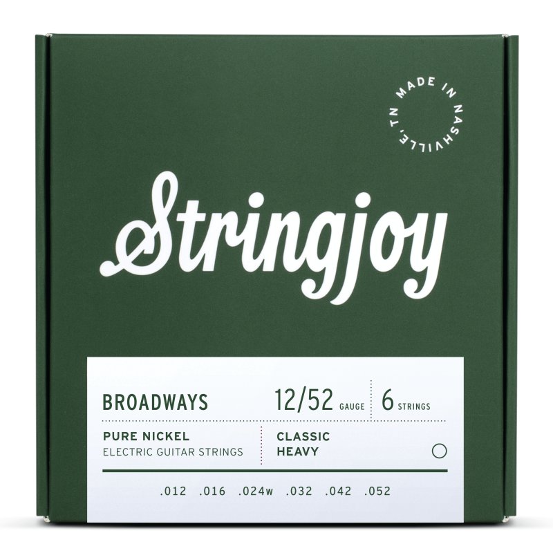 Stringjoy - Classic Heavy Gauge (12-52) Pure Nickel Electric Guitar Strings #SJ-BR1252