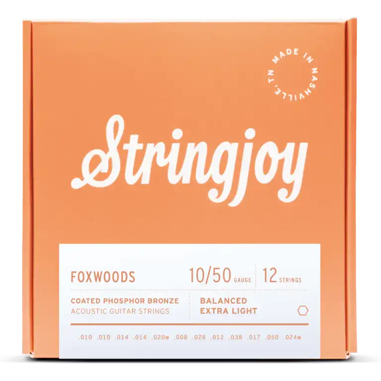 Stringjoy - 12 String Extra Light Gauge (10-50) Coated Phosphor Bronze Acoustic Guitar Strings #SJ-FW1024
