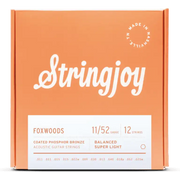 Stringjoy - 12 String Super Light Gauge (11-52) Coated Phosphor Bronze Acoustic Guitar Strings #SJ-FW1125