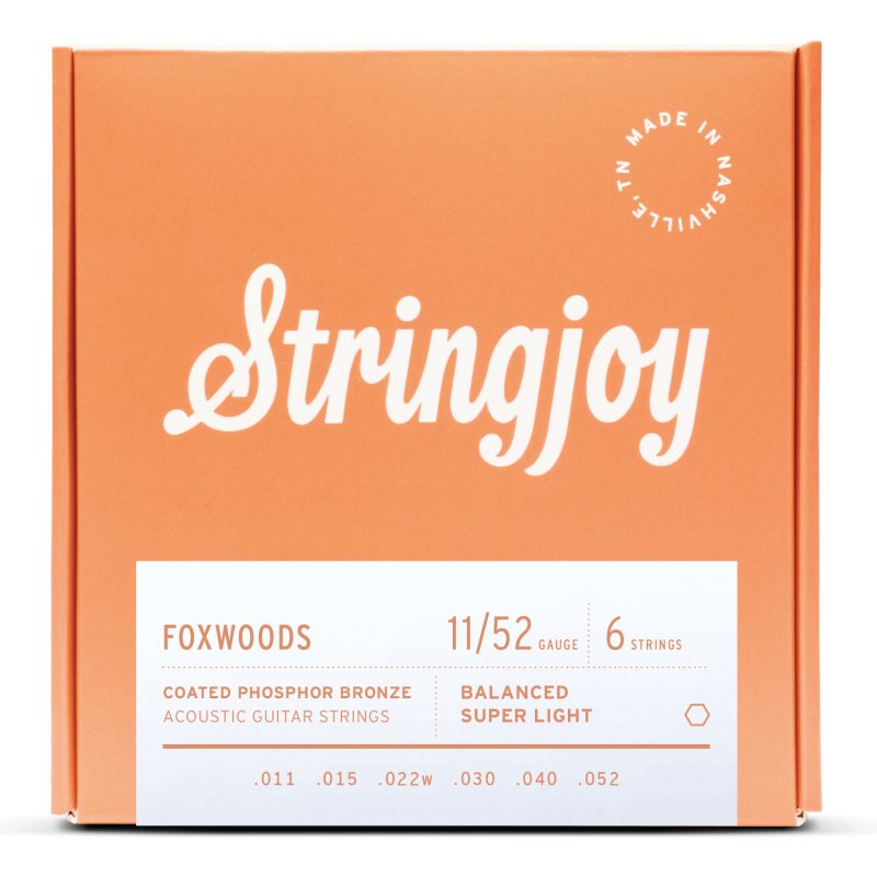 Stringjoy - Super Light Gauge (11-52) Coated Phosphor Bronze Acoustic Guitar Strings #SJ-FW1152