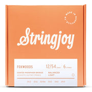 Stringjoy - Light Gauge (12-54) Coated Phosphor Bronze Acoustic Guitar Strings #SJ-FW1254