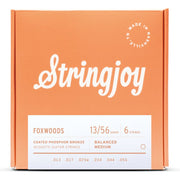 Stringjoy - Medium Gauge (13-56) Coated Phosphor Bronze Acoustic Guitar Strings #SJ-FW1356