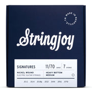 Stringjoy - 7 String Heavy Bottom Medium Gauge (11-70) Nickel Wound Electric Guitar Strings #SJ-HVY117