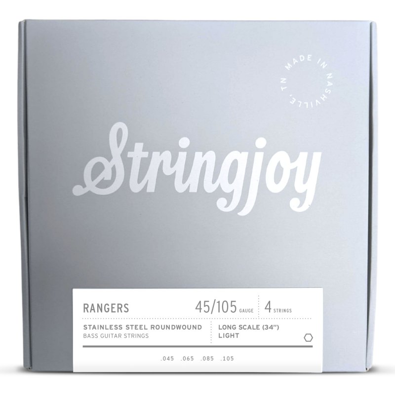 Stringjoy - Light Gauge (45-105) 4 String Long Scale Stainless Steel Bass Guitar Strings #SJ-RA45105LS