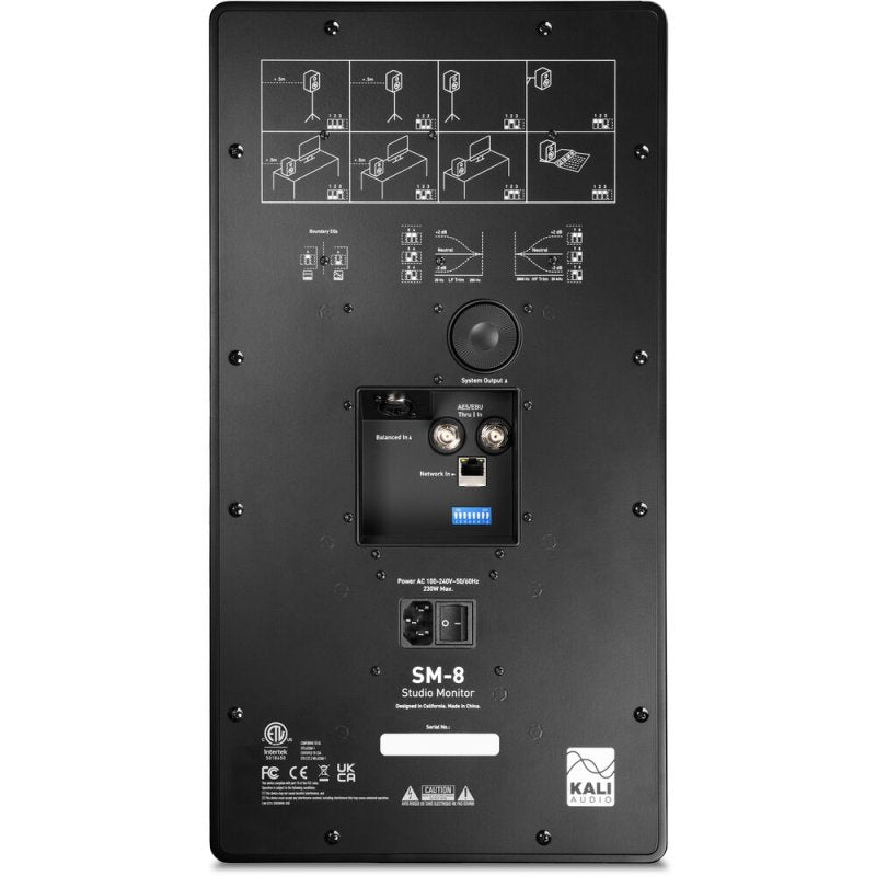 Kali Audio - 8" 3-Way 300W Active Studio Monitor with Network Control (Black, Single) #SM8