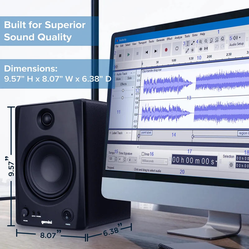 Gemini - Studio Monitor Speaker Bluetooth 200W #SMX-5BT