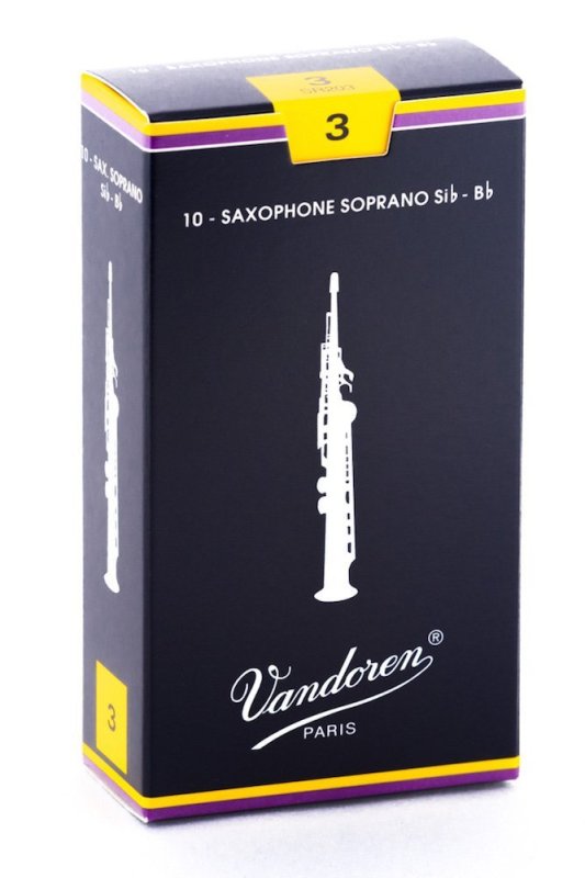 Vandoren - Soprano Sax Traditional Reeds Strength 3; Box of 10 #SR203