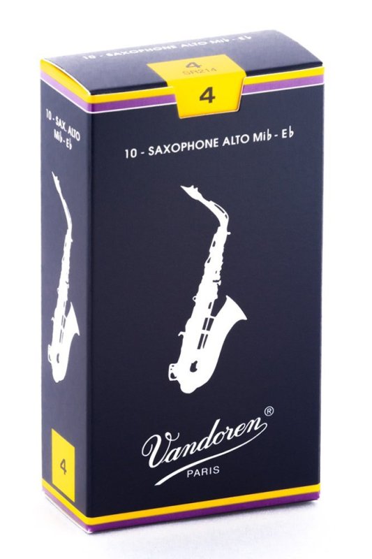 Vandoren - Alto Sax Traditional Reeds Strength 4; Box of 10 #SR214