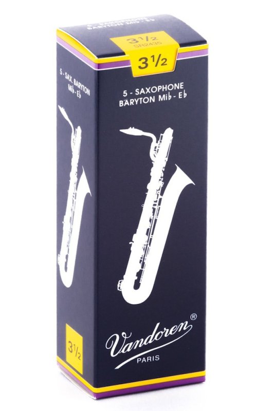 Vandoren - Bari Sax Traditional Reeds Strength 3.5; Box of 5 #SR2435