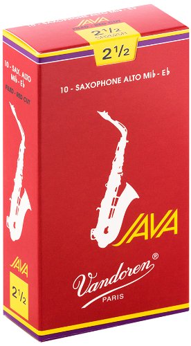 Vandoren - Alto Sax JAVA Red Reeds Strength 2.5; Box of 10 #SR2625R