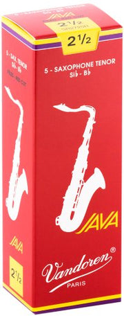 Vandoren - Tenor Sax JAVA Red Reeds Strength 2.5; Box of 5 #SR2725R