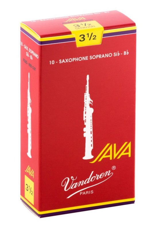 Vandoren - Soprano Sax JAVA Red Reeds Strength 3.5; Box of 10 #SR3035R