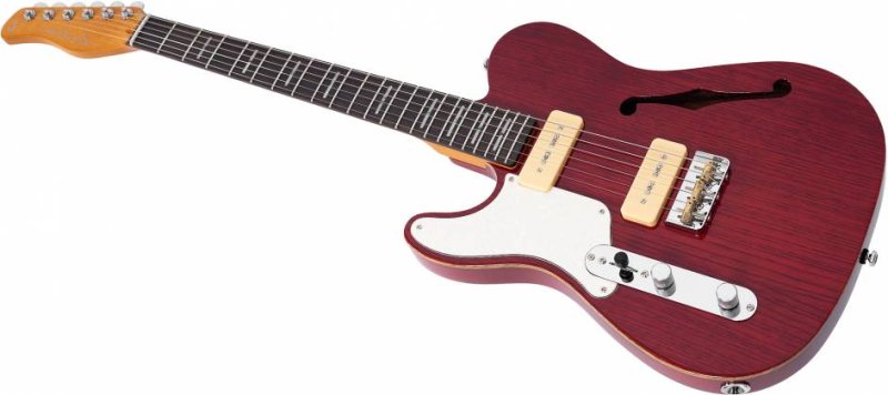 Sire - Larry Carlton Semi-Hollowbody Guitar, See-Thru Red #T7TM-STR-LH