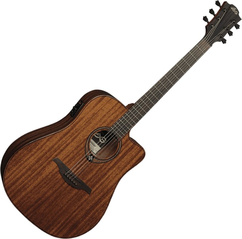 LAG Guitars - Tramontane 98 Dreadnought Acoustic / Electric Guitar, French Satin #T98DCE