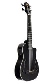 Kala - Black Journeyman Acoustic-Electric U-Bass With F-Holes Ukelele Bass Guitar #UBASS-JYMN-BK-FS