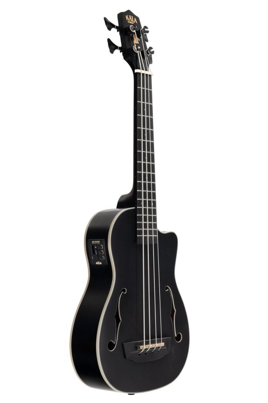 Kala - Black Journeyman Acoustic-Electric U-Bass With F-Holes Ukelele Bass Guitar #UBASS-JYMN-BK-FS