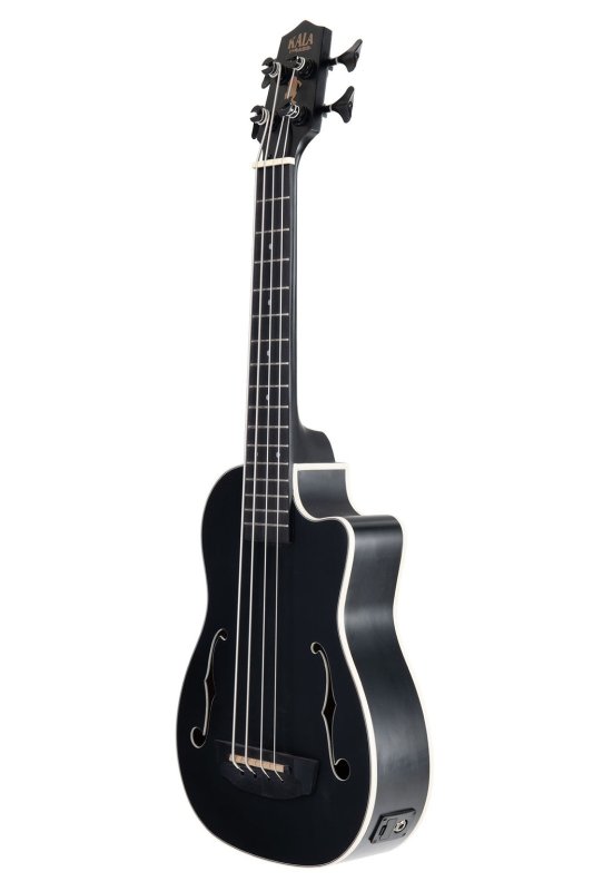 Kala - Black Journeyman Acoustic-Electric U-Bass With F-Holes Ukelele Bass Guitar #UBASS-JYMN-BK-FS