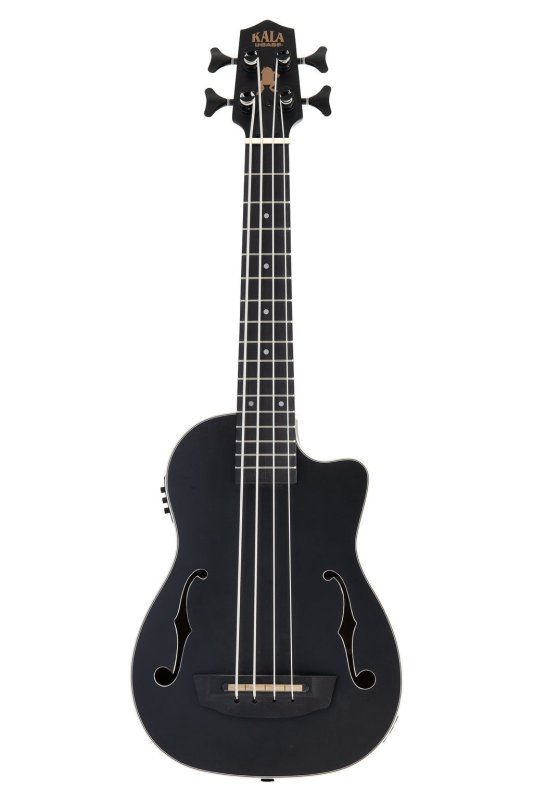 Kala - Black Journeyman Acoustic-Electric U-Bass With F-Holes Ukelele Bass Guitar #UBASS-JYMN-BK-FS