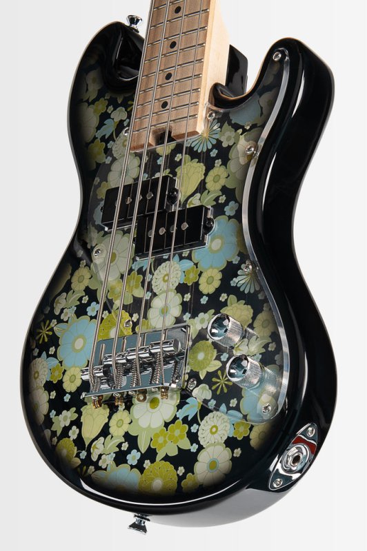Kala - Solid Body 4-String Floral Black Burst Fretted U•BASS® #UBASS-SB-F-BKB-FS