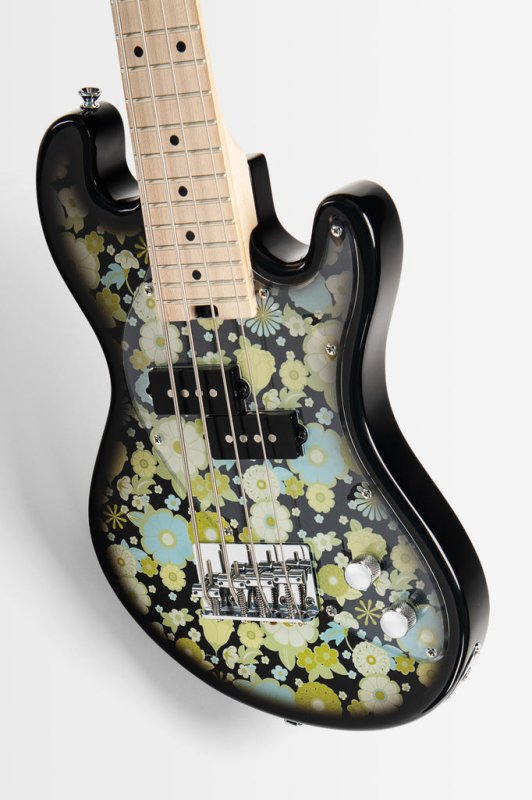 Kala - Solid Body 4-String Floral Black Burst Fretted U•BASS® #UBASS-SB-F-BKB-FS
