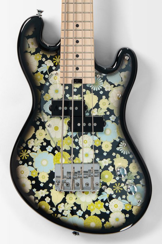 Kala - Solid Body 4-String Floral Black Burst Fretted U•BASS® #UBASS-SB-F-BKB-FS
