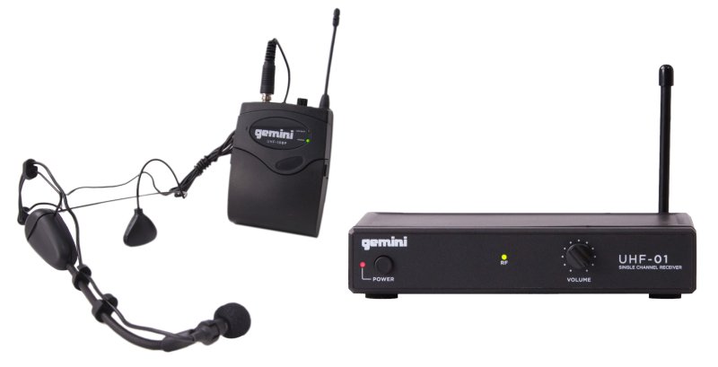 Gemini - Single-channel UHF Wireless Microphone System With Headset And Lavalier Microphones, F1: 517.6 #UHF-01HL-F1