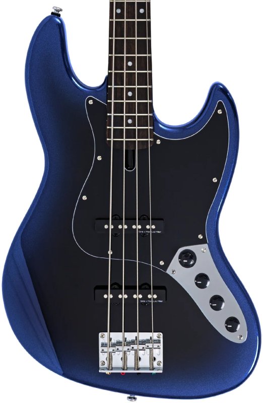 Sire - Sire V3 New Gen 4-String Jazz Bass Guitar with Marcus Standard J-Revolution Pickups, Midnight Blueburst #V3-4-NEWGEN-MBLUE