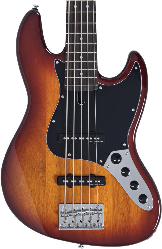 Sire - Sire V3 New Gen 5-String Jazz Bass Guitar with Marcus Standard J-Revolution Pickups, Tobacco Sunburst #V3-5-NEWGEN-TS