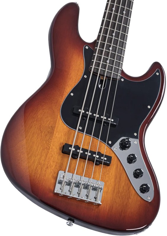 Sire - Sire V3 New Gen 5-String Jazz Bass Guitar with Marcus Standard J-Revolution Pickups, Tobacco Sunburst #V3-5-NEWGEN-TS