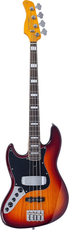 Sire - Sire V7 New Gen Left-Handed 4-String Jazz Bass Guitar with Marcus Super-J Revolution Pickups, Tobacco Sunburst #V7-ALDER-4-NEWGEN-TS-LH