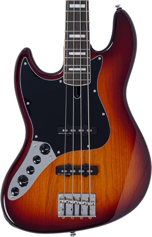 Sire - Sire V7 New Gen Left-Handed 4-String Jazz Bass Guitar with Marcus Super-J Revolution Pickups, Tobacco Sunburst #V7-ALDER-4-NEWGEN-TS-LH