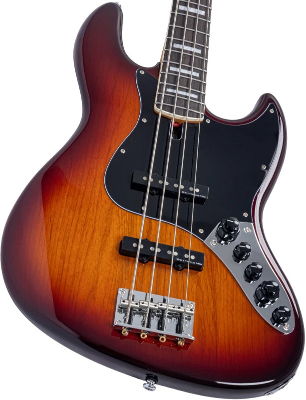 Sire - Sire V7 New Gen Jazz Bass Guitar with Marcus Super-J Revolution Pickups, Tobacco Sunburst #V7-ALDER-4-NEWGEN-TS